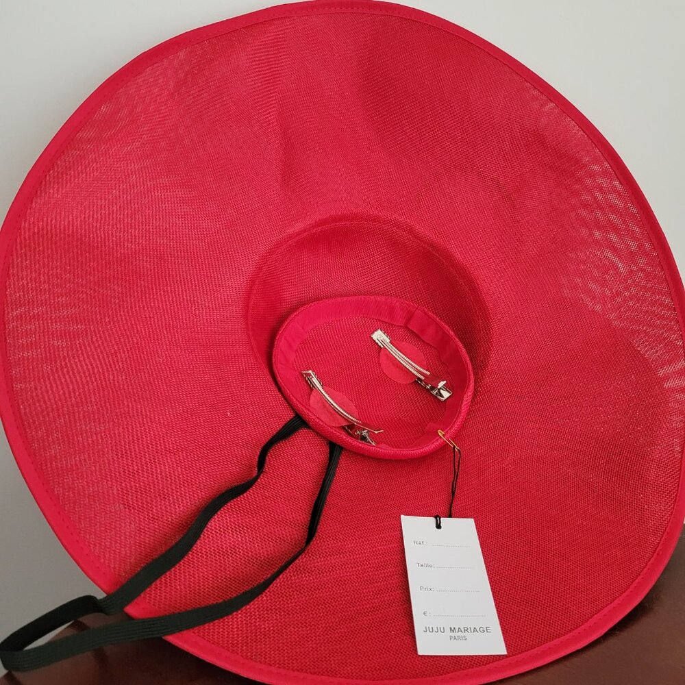 Paris Hand-Made Large Brim Ruffle Organza Hat | Elegant Royal Ascot Derby Hat - Picture 7 of 10